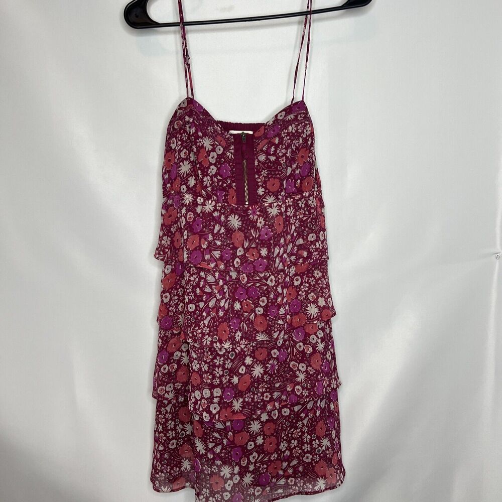 American Eagle Pink Floral Tiered Ruffle Dress, Size 4 Adjustable Straps